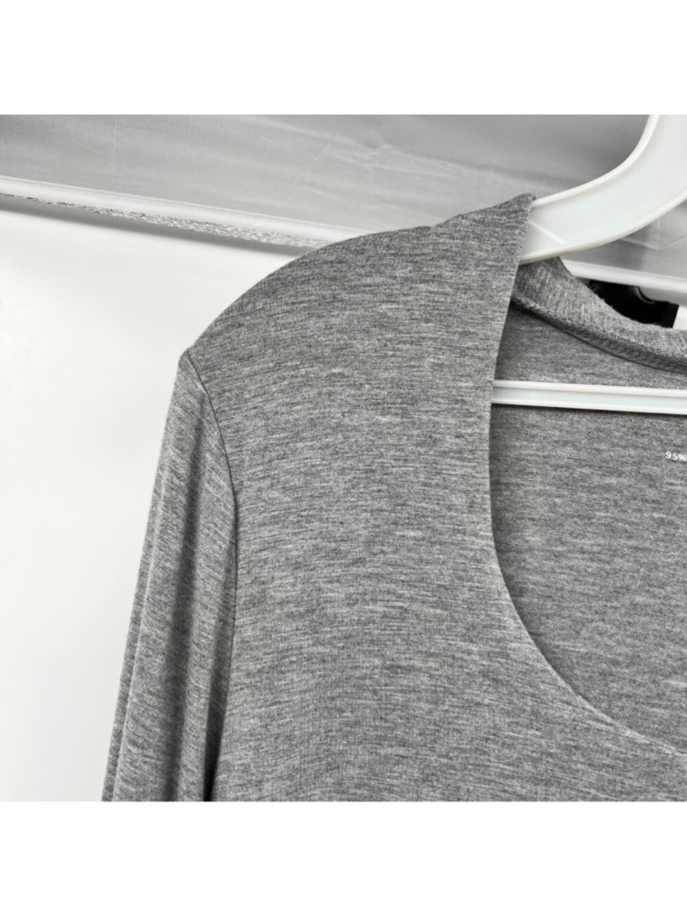 GRACE Womens Scoop Neck Top Gray 3/4 Sleeve Size XL - Picture 5 of 8